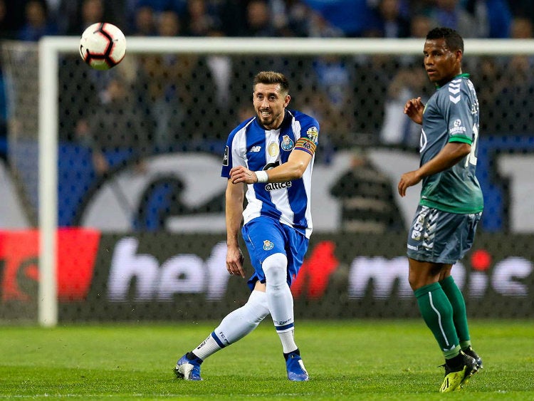 Herrera, durante el duelo contra Vitoria Setubal