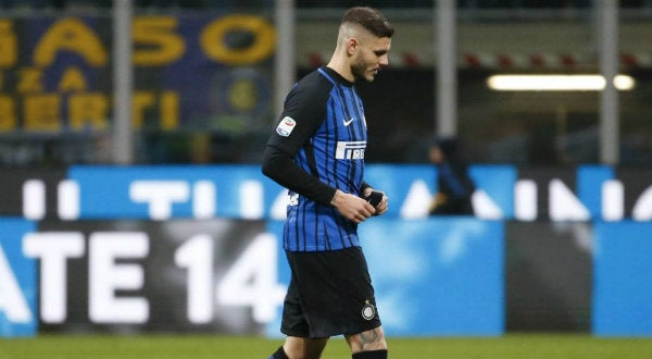 Icardi en un encuentro con el Inter