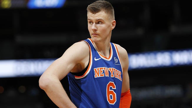 Kristaps Porzingis cuando era jugador de los Knicks