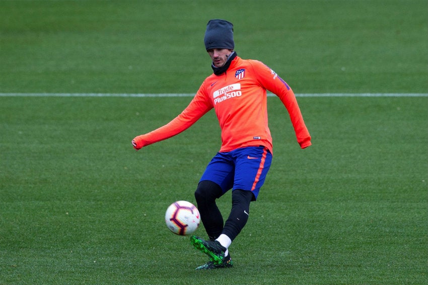 Griezmann durante entrenamiento del Atlético de Madrid 