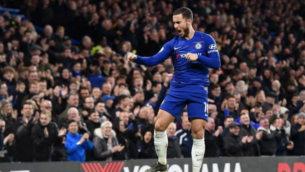 Hazard celebra anotación con el Chelsea