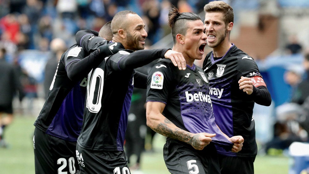 Jugadores del Laganés celebrando un gol en La Liga 