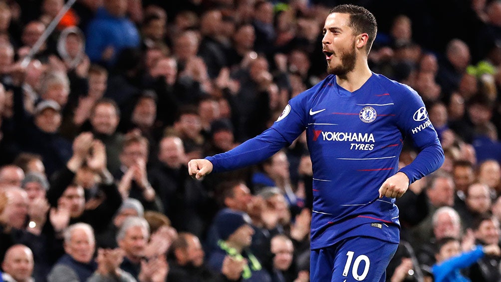 Hazard celebra un gol en Stamford Bridge