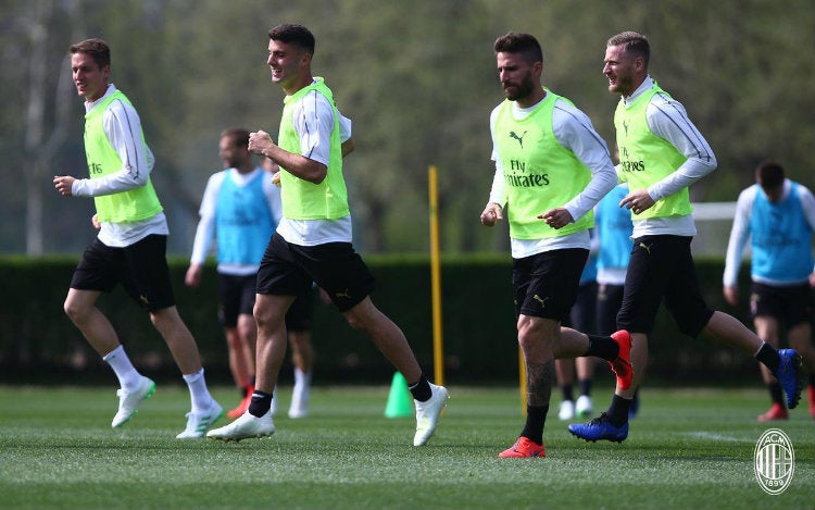 Milan, durante un entrenamiento