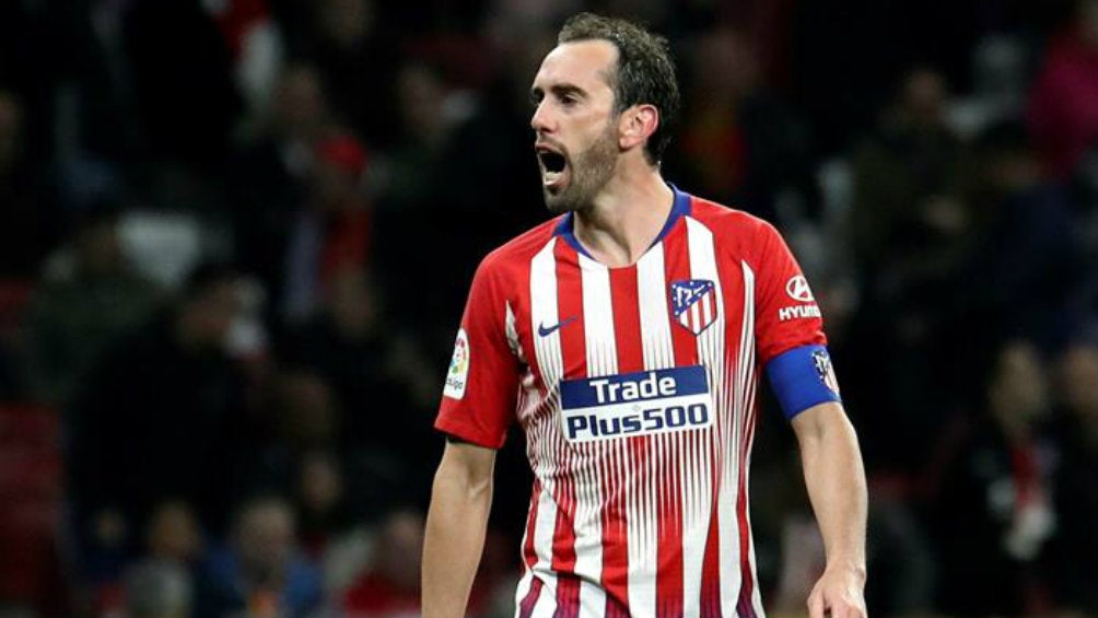 Godín durante el un partido en el Metropolitano