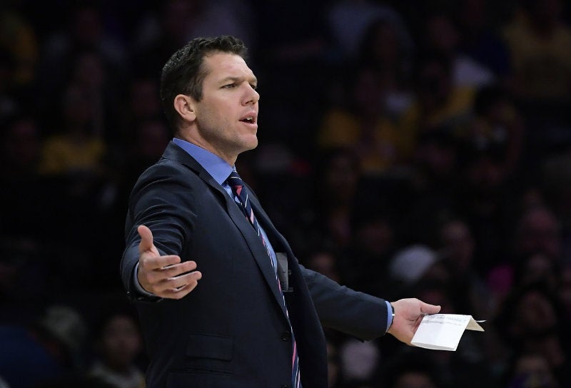 Luke Walton durante un juego de los Lakers