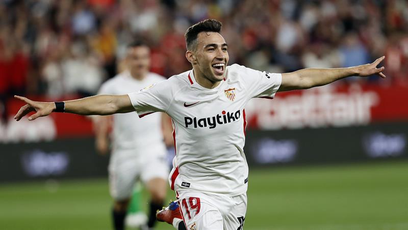 Munir en festejo de gol