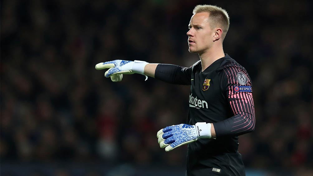 Ter Stegen durante el partido del Barcelona vs Manchester United 