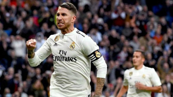 Ramos durante un partido con el Madrid