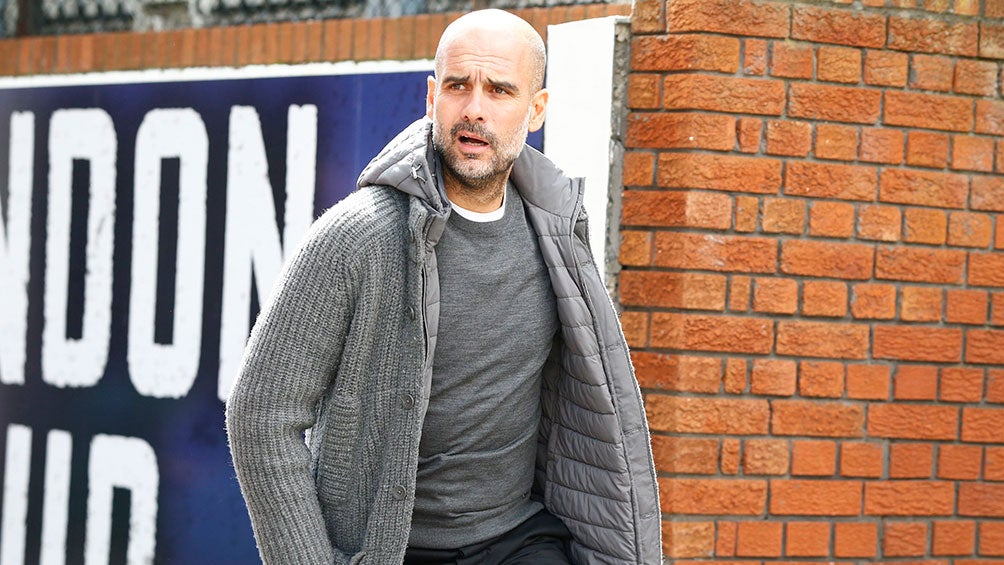 Pep Guardiola en el estadio de Crystal Palace