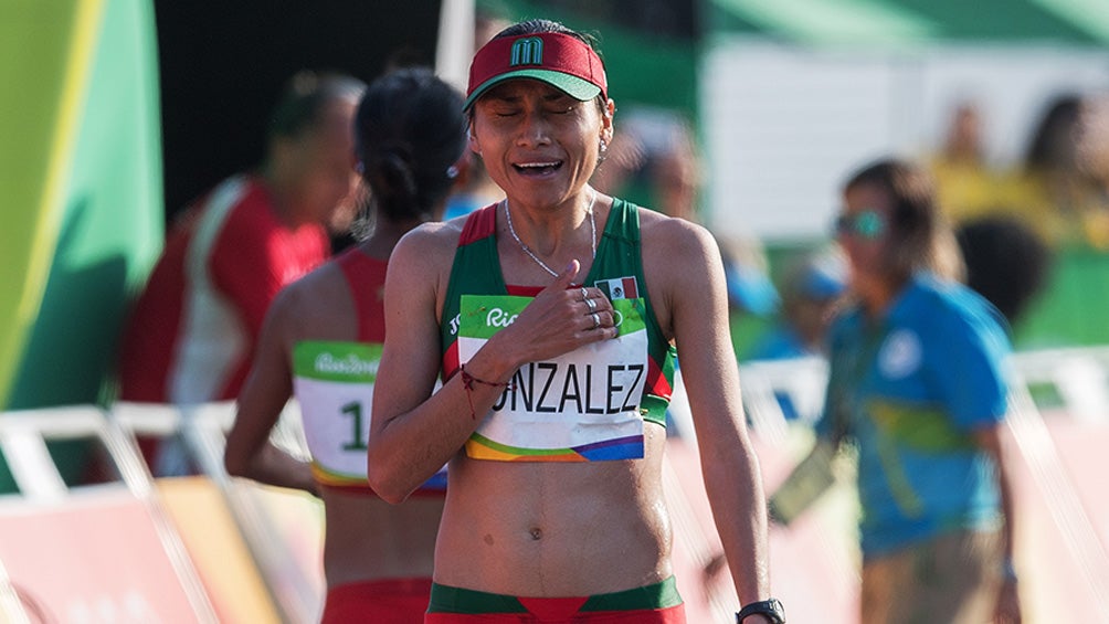 Lupita González, tras terminar la prueba de marcha en Río 2016