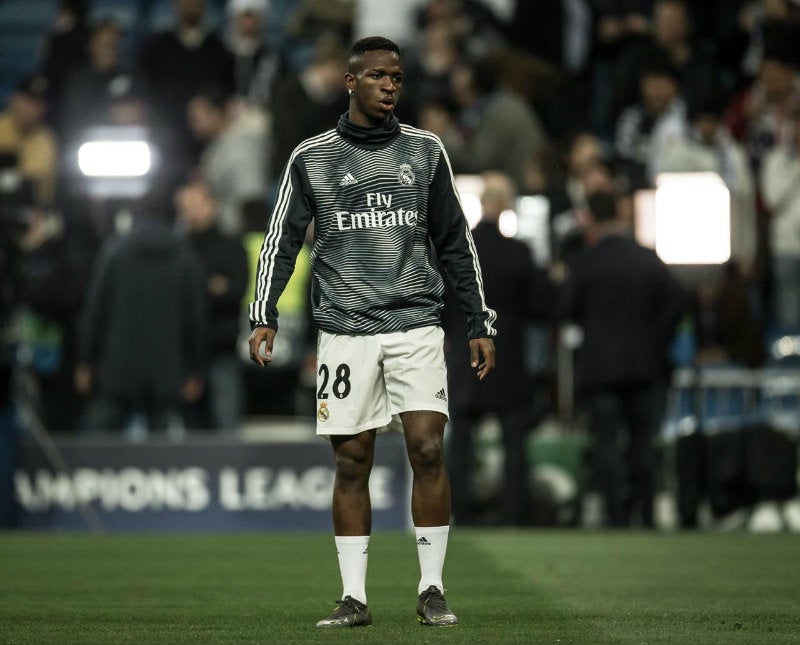 Vinicius previo a un juego con el Real Madrid