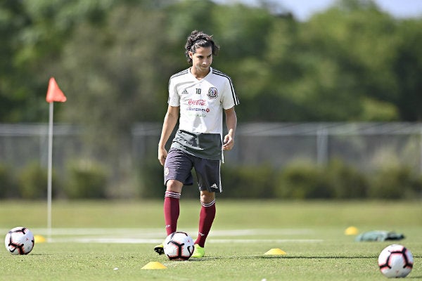 Lainez en un entrenamiento con el Tricolor 