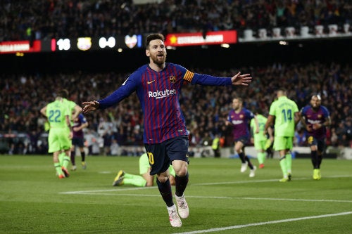 Messi festeja gol contra Levante