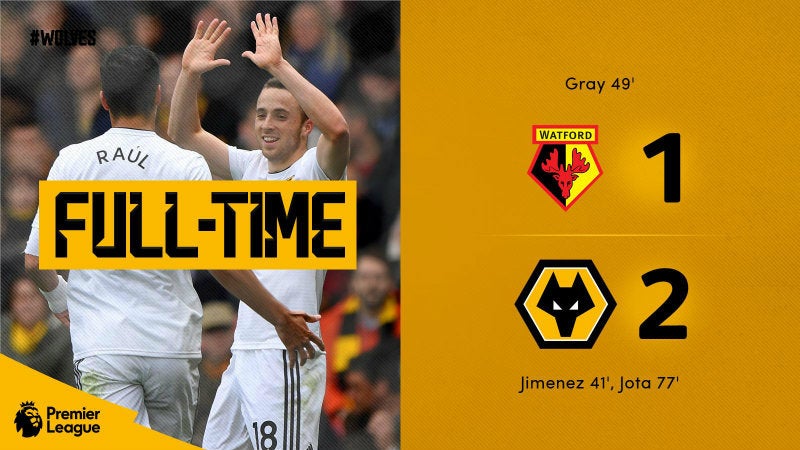 Marcador final del Watford vs Wolves