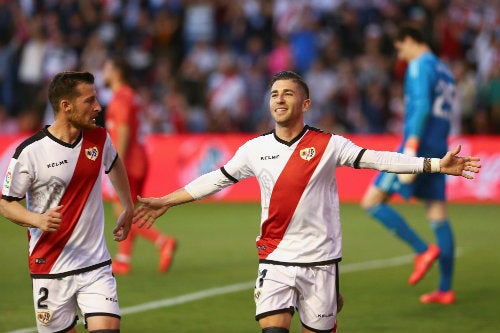 Adrián Embarba celebra su anotación ante el Madrid