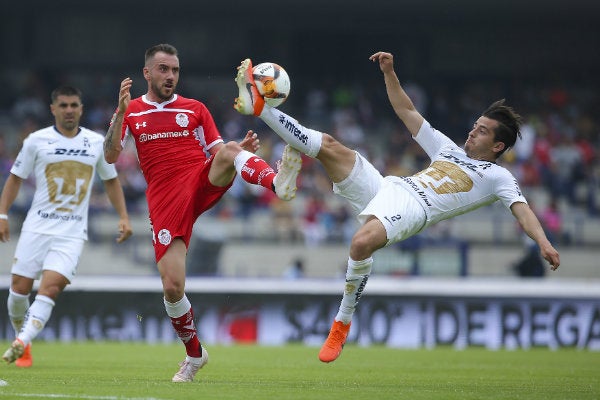 Alan Mozo, en el partido contra Toluca