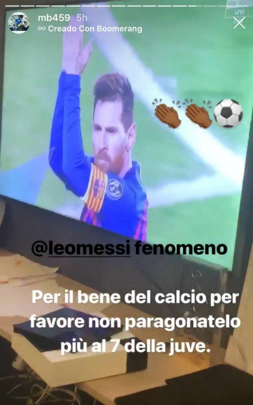 Historia de Mario Balotelli sobre Leo Messi