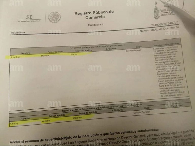 Se resuelve que Amaury Vergara tomará las funciones de Higuera