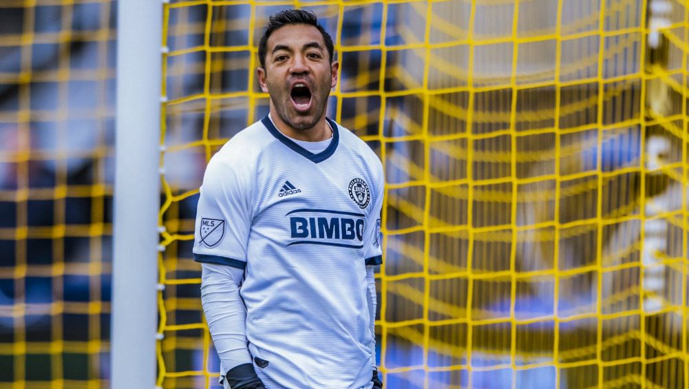 Marco Fabián lanza un grito en un juego con el Philadelphia Union