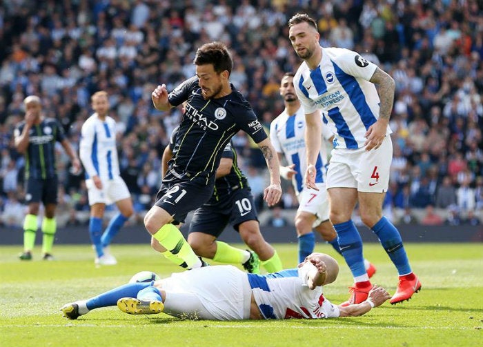 Silva, durante el partido contra Brighton