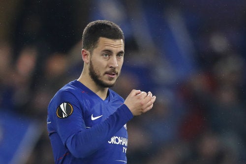 Hazard durante un encuentro frente al Eintracht