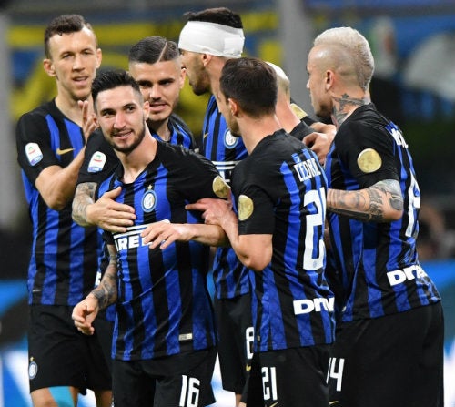 Inter celebra un gol ante el Chievo 