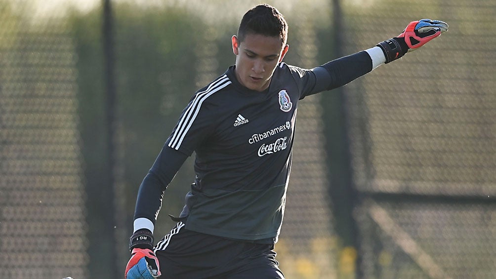 Gudiño, durante un entrenamiento con el Tricolor 