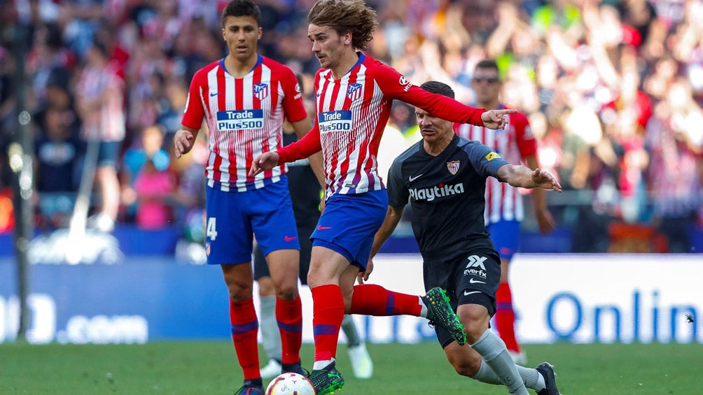 Griezmann, durante un duelo contra el Atlético en La Liga 