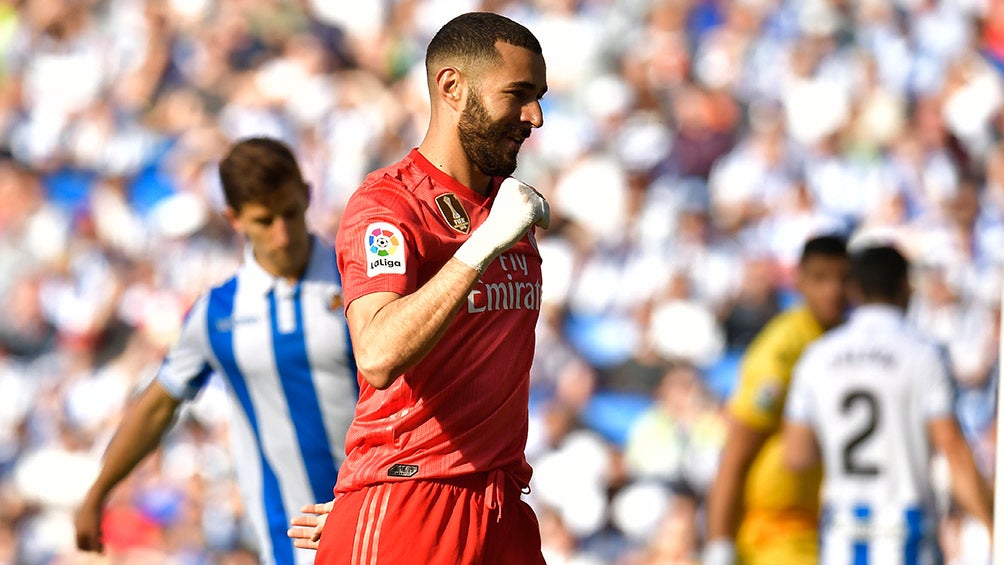 Benzema, durante juego del Real Madrid contra Real Sociedad