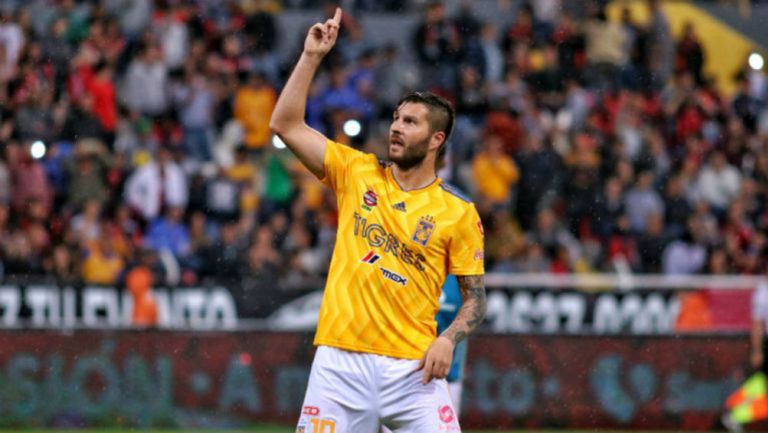 André-Pierre Gignac celebra una anotación en Liga MX 