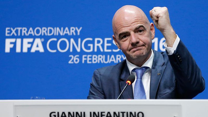 Infantino durante un Congreso de la FIFA