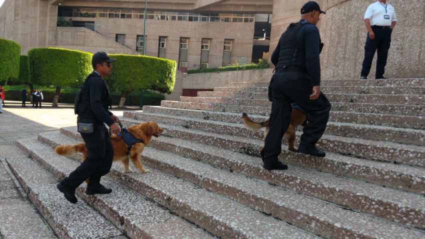 Policía entra a revisar las instalaciones del Palacio de Justica Federal 