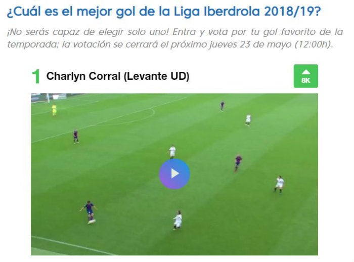 Votación al mejor gol de la temporada