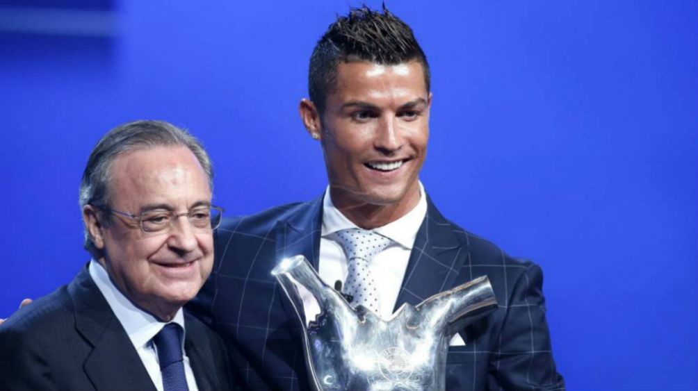 Florentino Pérez junto a Cristiano Ronaldo