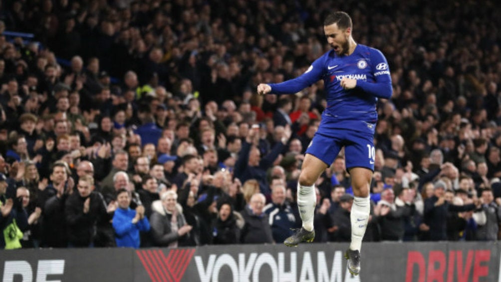 Hazard celebra una anotación frente al West Ham