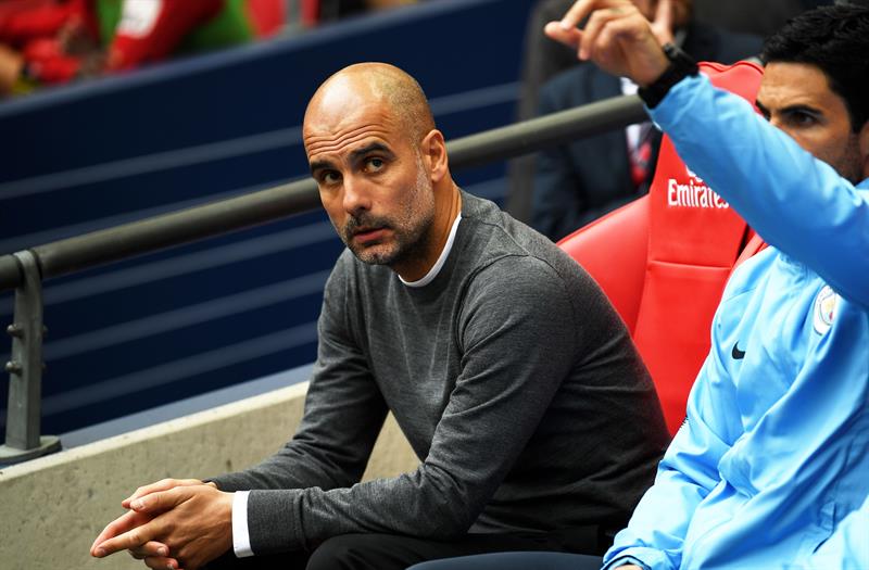 Guardiola, durante un juego del Manchester City