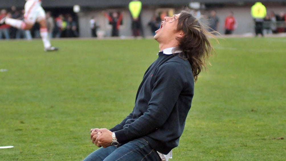 Matías Almeyda durante su etapa como DT de River 