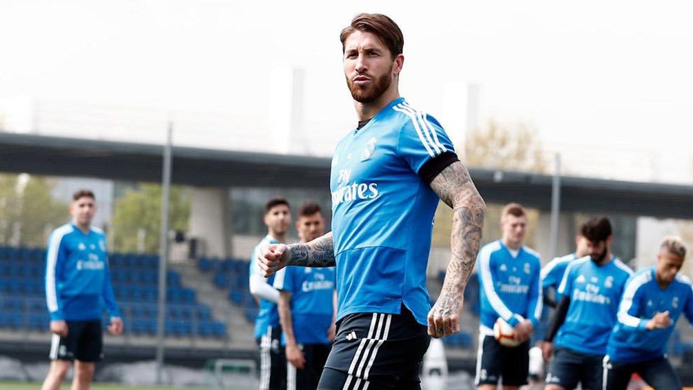 Sergio Ramos durante entrenamiento del Real Madrid 