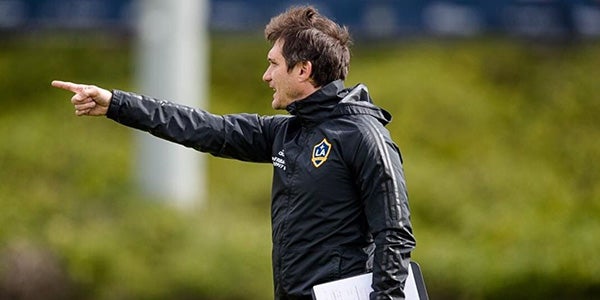 Guillermo Barros Schelotto en una práctica del Galaxy