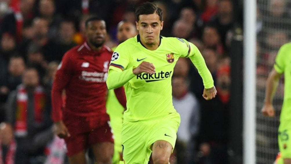 Coutinho durante partido de Semifinales de Champions League 