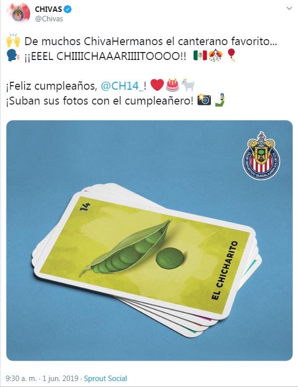 Felicitación de Chivas a Chicharito