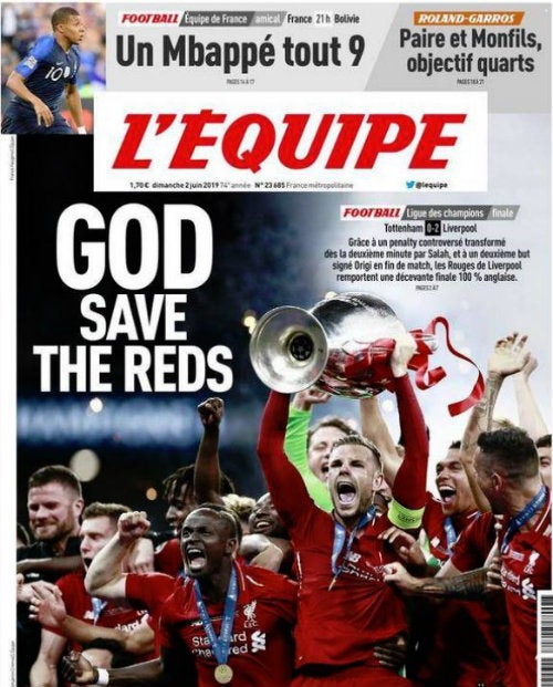 Portada del Diario L'Equipe