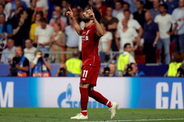 Mohamed Salah festeja gol con el Liverpool