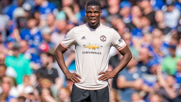 Pogba, durante un juego con el Manchester United