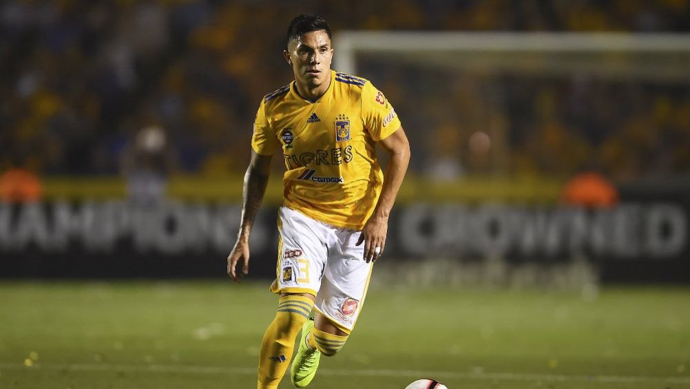 Salcedo, durante el partido de Tigres