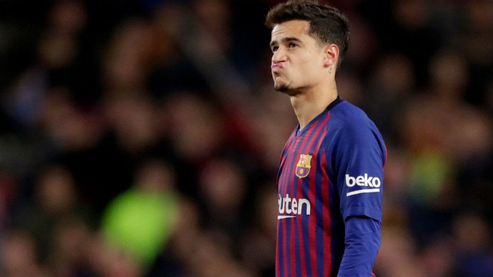 Philippe Coutinho en lamento durante un encuentro con el Barcelona