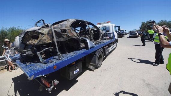 Auto donde se acciedentó la 'Perla Reyes'