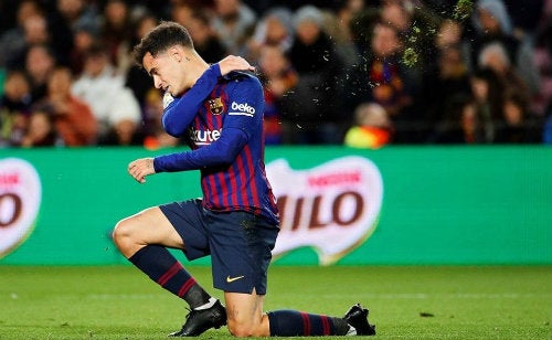 Coutinho en un partido con el Barcelona 