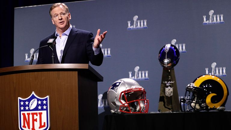 Roger Goodell atiende a medios en conferencia de prensa 